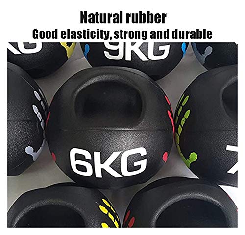 Medicine Ball Binaural Rubber Kettlebell Balance Ball, Home Gym Core Training Balance Training Aerobics Fitness Ball (Size : 3kg/6.6lbs)