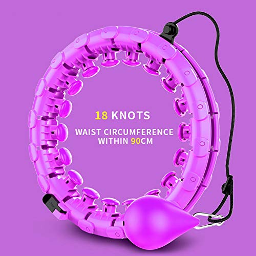 Nokiwiqis Smart Hula Hoop For Adults Weight Loss Fitness Exercise Adjustable Size Detachable Suitable for Adult Youth Beginners (Purple, 24 Section)