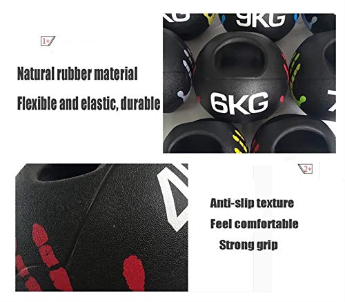 Medicine Ball Binaural Medicine Ball Rubber Elastic Ball, Male And Female Core Muscle Strength Training Fitness Ball, Home Indoor Fitness Equipment (Size : 7kg/15.4lbs)