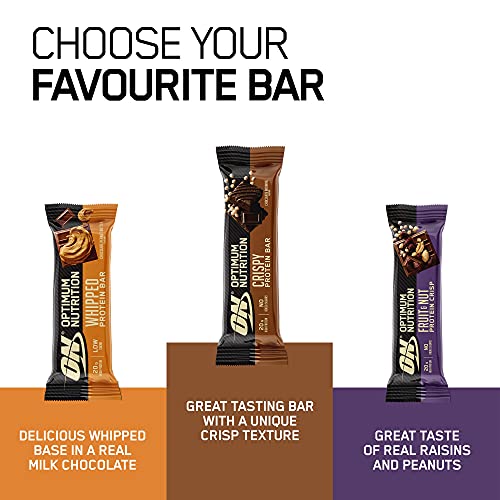 Optimum Nutrition ON Crispy Protein Bars, Chocolate Brownie Flavour, 10 x 65g