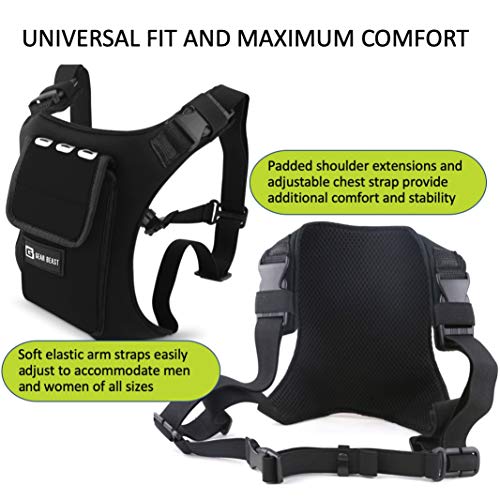 Gear Beast Running Backpack Vest Cell Phone and Accessories Holder Lightweight Pack Key Card ID Holder for Running Walking Cycling Fits iPhone 11 X XS Max 8 7 Plus Galaxy S9 S8 Plus Note 10 9 8