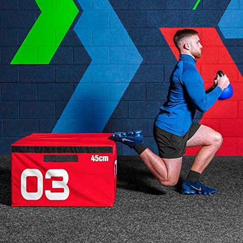 METIS Plyometric Jump Box | Stackable Plyo Box Set - Home & Gym Fitness Equipment | Premium Soft Foam Exercise Step & Box Jump | 15cm/30cm/45cm/60cm/Full Set (30cm (Blue))