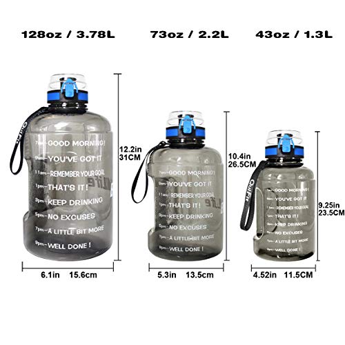 BuildLife 2.2 Litre Wide Mouth Gym Water Bottle with Times to Drink-Large BPA Free Capacity for Fitness Goals and Outdoor (Grey, 2.2L)