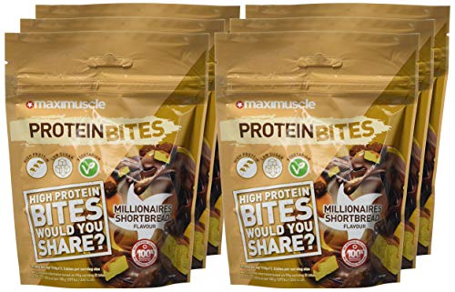 Maximuscle Protein Bites Millionaire Shortbread Flavour, 110 g (Pack of 6)