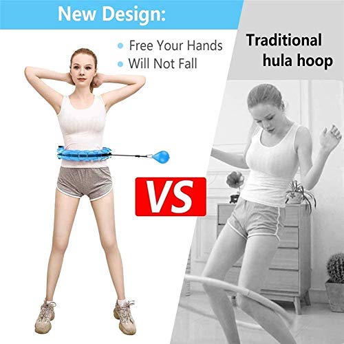 chinbersky Weighted Hula Hoop for Adults,Smart Fitness Hula Hoop for Exercise,Indoor Women and Man,Adjustable Size 51