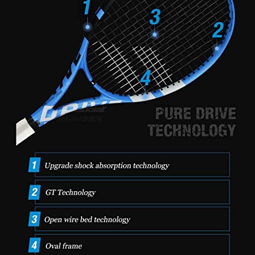 KCGNBQING Full Carbon Professional All-around Adult Full Carbon For Men And Women Shock Absorption Technology Professional tennis racket (Color : Blue-c, Size : 27in)