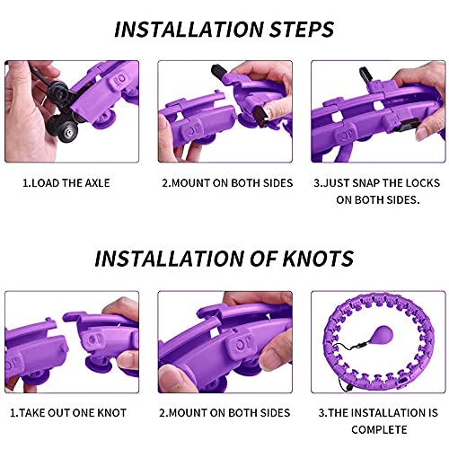 BIZS Weighted hula tires Weighted Smart Hoops Intelligent Counting Hoop Detachable Thin Waist Weights Loss Gym Equipment (Color : Pink)