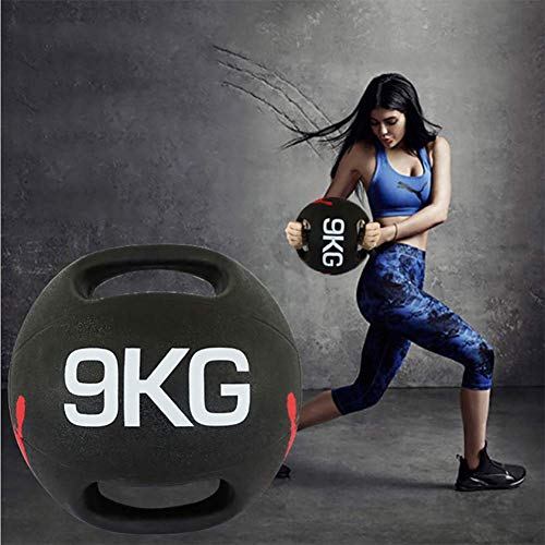 Yajun Medicine Ball Dual Grip Exercise Heavy Ball Palm Print Style Rubber Fitness Balance Training Solid Gravity Sport Home Gym,3kg