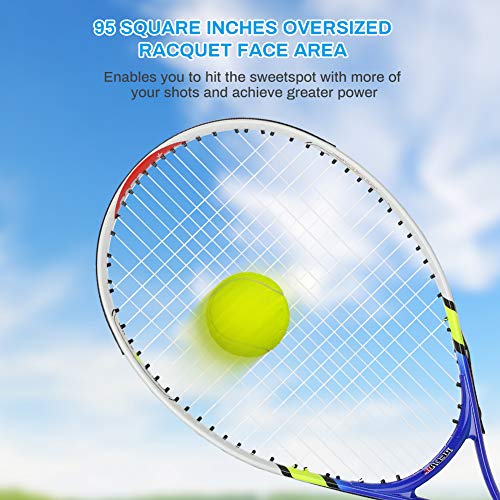 Achort Tennis Racket for Boys Girls 23 inch Childrens Tennis Racket with Portable Carry Case Junior Radical Tennis Racquet Set for Kids
