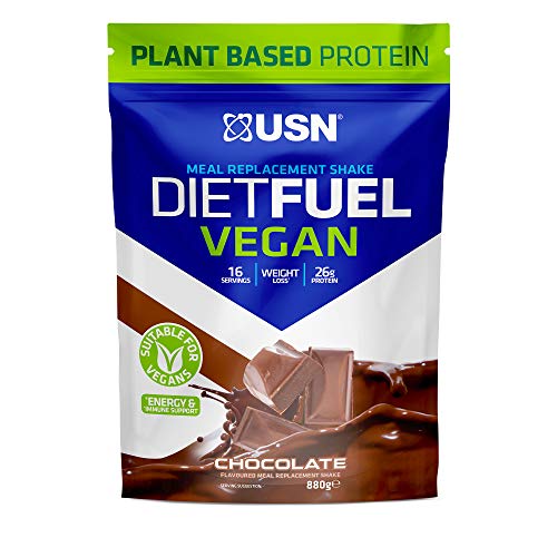 USN Diet Fuel Vegan Chocolate 880 g: Dairy Free Vegan Meal Replacement Shake and Vegan Protein Powders