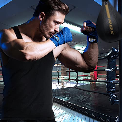 RDX Speed Bag Boxing Ball and Swivel Set, Maya Hide Leather Dodge Striking Mount Kit with Additional Bladder, MMA Muay Thai Punching Workout Kicking Martial Arts Training Home Gym Exercise Speedball