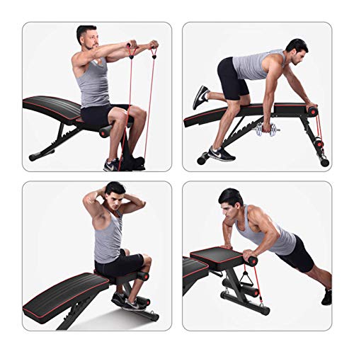 Queiting Adjustable Weight Lifting Bed Home Training Gym Weight Lifting Sit-ups Abdominal Muscle Plate Flat Inclined Bench Press Home Gym Multipurpose Exercise Bench