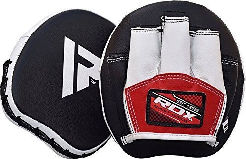 RDX Synthetic Leather Strike Shield PAIR Smarty Hook Jab Pads Boxing Thai Pao MMA Training, Bianco, Unique