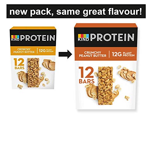 KIND® High Protein Bars, Healthy Gluten Free & Low Calorie Snacks, Crunchy Peanut Butter, 12 Bars (Packaging may vary)