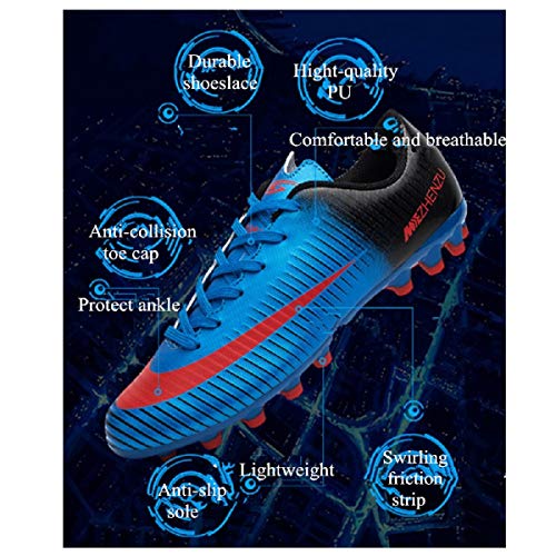 V-Do Breatheable Soccer Shoes Cleats for Men/Ladies Unisex Football Boots Youth Boys/Gils Trainers Black, 9 UK