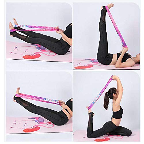 YFaith Yoga Carry Strap,Adjustable Printed Yoga Mat Elastic Belt Holder Strap Shoulder Carrier,Durable Cotton Fitness Stretching Strap Belt(155cm x 3.8cm)