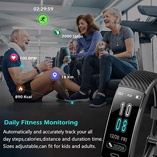 ASWEE Fitness Trackers - Activity Tracker Watch with Heart Rate Blood Pressure Sleep Monitor, Calorie Step Counter Waterproof Watch for kids Women Men Compatible iPhone and Android Smartphone
