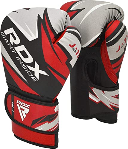 RDX Kids Boxing Gloves for Training and Muay Thai, Maya Hide Leather Junior Mitts for Kickboxing, Sparring Good for Youth Punch Bag, Grappling Dummy and Focus Pads Punching