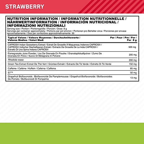 Optimum Nutrition ON Gold Standard Plant Pre-workout, Vegan Pre Workout Powder Supplement with Caffeine, Strawberry, 30 Servings, 240 g