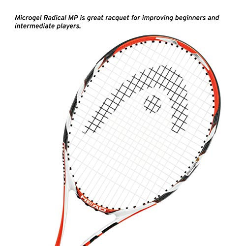 Head Pre Stringed Racket HEAD Microgel Radical Tennis Racket - Pre-Strung 27 Inch Adult Racquet ...