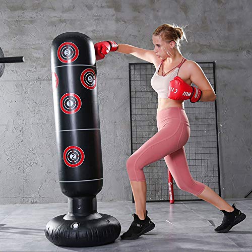 160cm Inflatable Free-Standing Punching Bag – Tumbler Design With Sand/Water Base For Kids & Adults