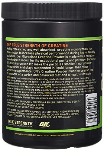 Optimum Nutrition Micronised Creatine Monohydrate formulated for Muscle Development By On Unflavoured, 88 Servings, 317 g