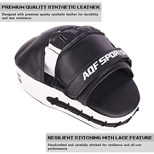 AQF Boxing Pads Hook and jab Mitts Target Punching Focus Pads for MMA Kickboxing Pads Muay Thai Training (Black & White) - Gym Store | Gym Equipment | Home Gym Equipment | Gym Clothing