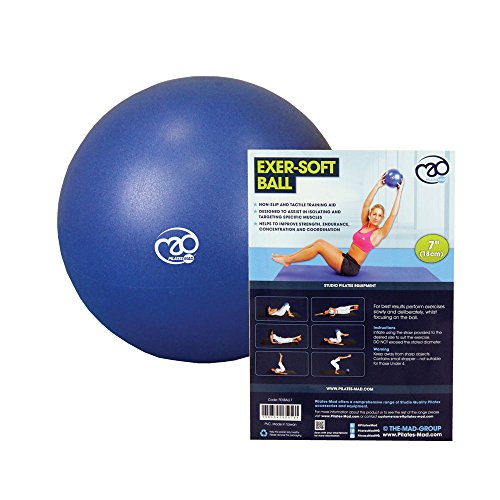 Fitness Mad Exer-Soft Stability Ball | Soft Pilates Ball | Small Exercise Ball | Mini Gym Ball for Pilates, Yoga, Core Training and Physical Therapy | Three Sizes Available 7” / 9”/ 12”