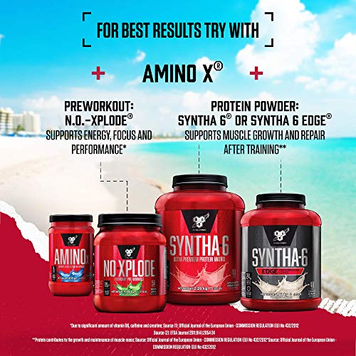 BSN Nutrition Amino X Muscle Building Support Powder Supplement with Vitamin D, Vitamin B6 and Amino Acids, Fruit Punch, 435 g, 30 Servings