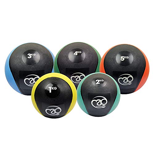 Fitness Mad Unisex's PVC Medicine Ball, Yellow/Black, 1Kg