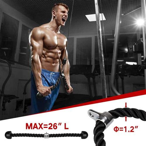 Cable Attachments For Gym, Fitness Cable Set Portable Exercise Rope Equipment Kit Lat Pull Down Machine Pulley System Gym, Max  weight load up to 280LBS