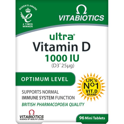 Vitabiotics Ultra Vitamin D Tablets 1000 IU Optimum Level - 96 Tablets