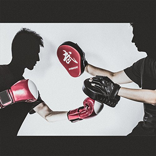 Overmont 2PCS Curved Punch Mitts Punching Mitts Boxing Pads Boxing Glove Target pad with foaming Materials for Karate Kickboxing Muaythai MMA Martial Art UFC Brazilian Jiu Jitsu Kick Boxing Practice