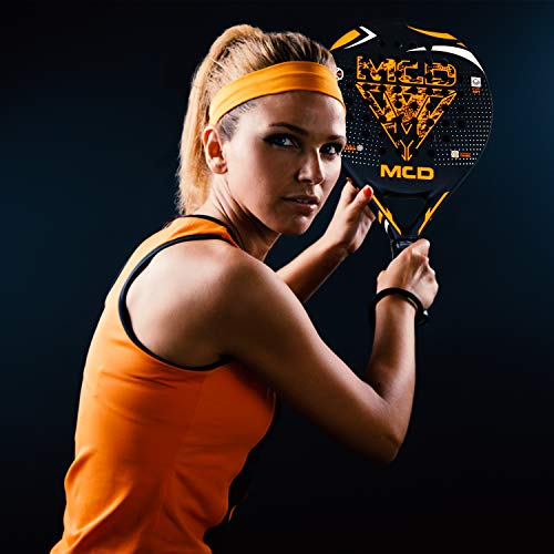 MCD Sports Tennis Padel Racket 3K Carbon Fibre Faces with Soft Eva Foam Grip Handle for Control and Power Professional Match Paddle Tennis Racquets Ideally for Adults/ Players