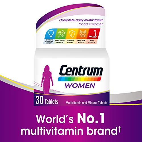 Centrum Women Multivitamin & Mineral Tablets, 24 Essential Nutrients Including Vitamin D, Complete Multivitamin Tablets, 60 Tablets