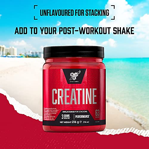 BSN DNA Creatine Monohydrate Powder, Sports Nutrition, Unflavoured, 216 g, 63 Servings