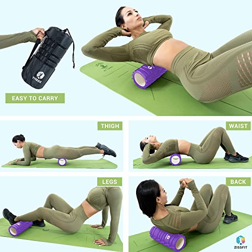 Foam Roller with Massage Balls, Back Roller for Back Pain, Muscles, and Deep Tissue Exercise, High Density EVA Material Massage Roller for Physio-Therapy, Body Fitness and Myofascial Release (Purple)
