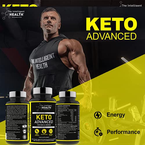 Keto Diet Pills 60 Capsules, Premium Quality C8 & MCT Oil Nutritional Food Supplement Tablets, Suitable for Ketogenic, Paleo, Low Carbs & Atkins Diets & Training Regimes by The Intelligent Health
