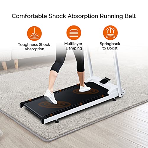 Foldable Treadmills for Home Electric Folding Treadmill,WOOD TREE Running Machine for exercise,3.5HP Portable Handrail Incline Fitness Treadmill with 12 programs for Home Office Gym