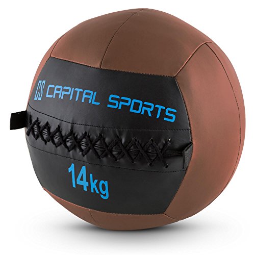 Capital Sports Wallba 14 Wall (Medicine Ball 14kg Leatherette) - Brown