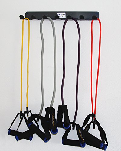 Anchor Gym R7 Seven Prong Storage Rack for Fitness Bands,Straps,Jump Ropes, Foam Rollers-(mounting Hardware Included)
