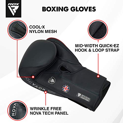RDX Boxing Gloves for Training Muay Thai Maya Hide Leather Mitts for Sparring, Kickboxing, Fighting Great for Heavy Punch Bag, Double End Speed Ball Focus Pads Punching