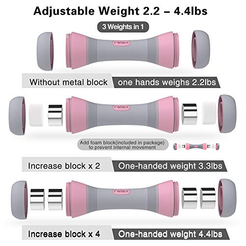 PANMAX Adjustable Dumbbells Weight Pair, 3-IN-1 Free Weights Dumbbell Set of 2 for Men Women Exercise & Fitness, Non-Slip Rubber Hand, All-Purpose, Home, Gym, Office Outdoor Indoor Workout