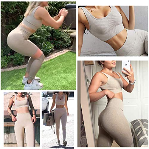 Mayround Seamless Women Yoga Suit 2 Pieces Ribbed