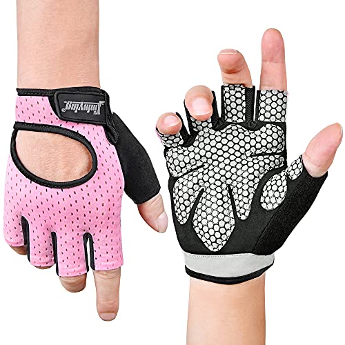 Fitself Gym Gloves Non-Slip Weight Lifting Gloves Men Women Breathable Workout Training Fitness Gloves for Crossfit Powerlifting Bodybuilding Cycling Pink Medium - Gym Store