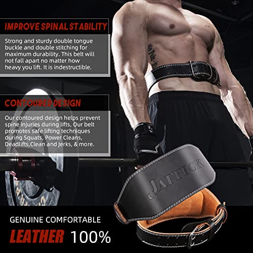 ShanTu Genuine Leather Weight Lifting Belt for Men Lumbar Back Support Gym Powerlifting Weightlifting Heavy Duty Workout Training Exercise and Fitness Belt