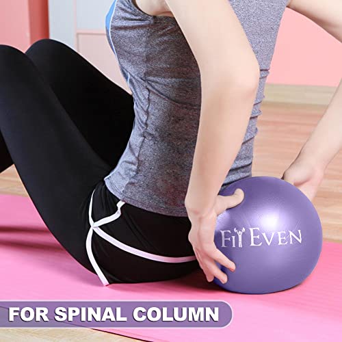 Fit Even Exercise Ball Purple, 9 Inch Soft PVC - Odorless, Non-Slip Yoga Ball for Home Gym - Strengthens Your Core, Improves Flexibility & Relieves Back Pain