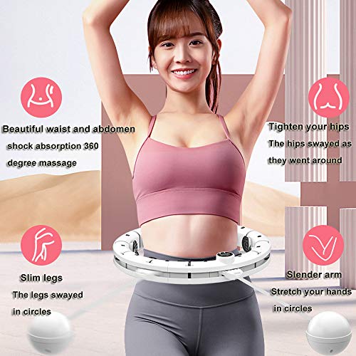 FROGBRO Weighted Hula Hoop for Adults Adjustable Size / 51Inch,Indoor Aerobic Fitness for Smart Hula Hoops for Women and Man,Exercise for Legs, Waist And Hips