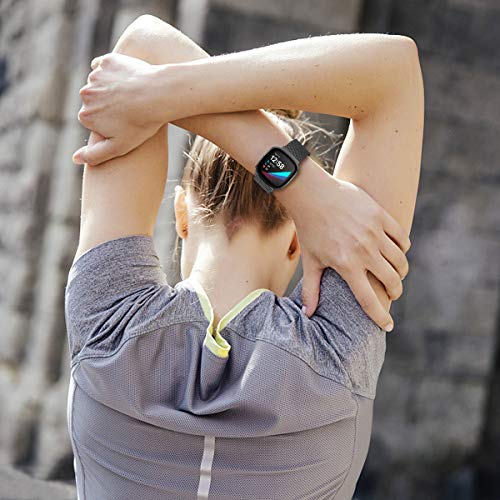 CAVN Strap Compatible with Fitbit Versa 3/Sense Strap, Stainless Steel Mesh Strap Replacement Accessories Bracelet Sense Strap Women Men for Versa 3, Small Large