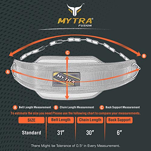 Mytra Fusion NEOPRENE DIP BELT FOR BODYBUILDING, WEIGHTLIFTING, DEADLIFTING, POWERLIFTING (Black)